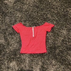 Charlotte Russe Striped Off-Shoulder Top